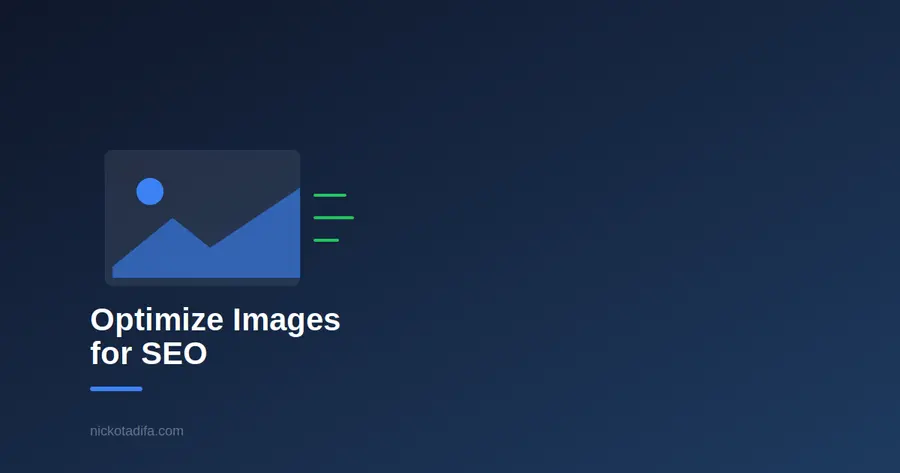 Illustration of an image file with a checklist representing SEO image optimization