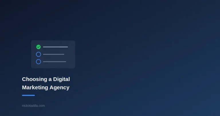 Checklist graphic representing questions to ask when choosing a digital marketing agency