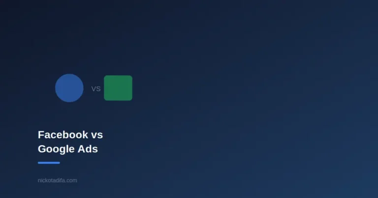 Two shapes representing Facebook Ads versus Google Ads comparison