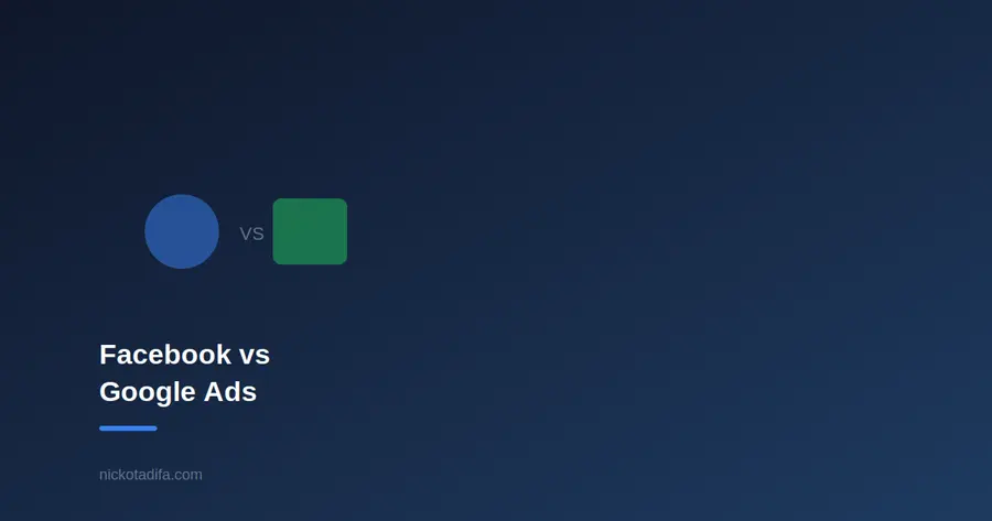 Two shapes representing Facebook Ads versus Google Ads comparison