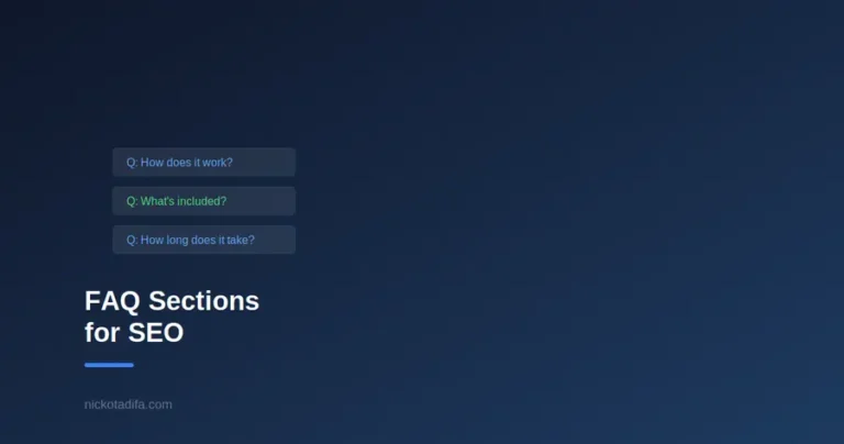 Mockup of an FAQ list with question and answer boxes