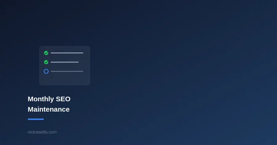 Checklist icon representing a monthly SEO maintenance routine