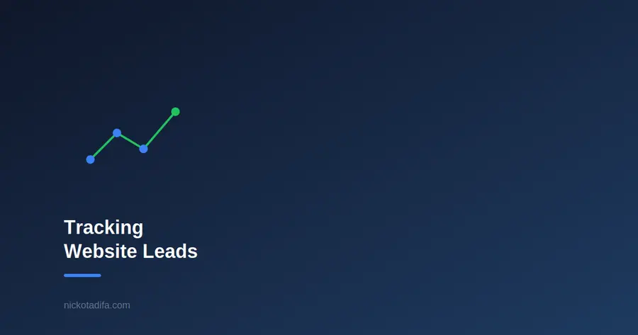 Upward trending line with checkpoints representing tracking leads from a website
